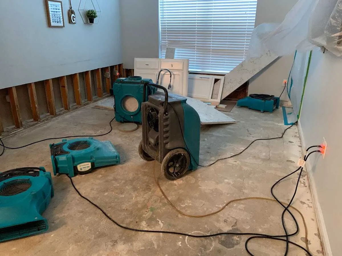 Dehumidifier in flood-cut room for Water Extraction & Removal in Weymouth Town
